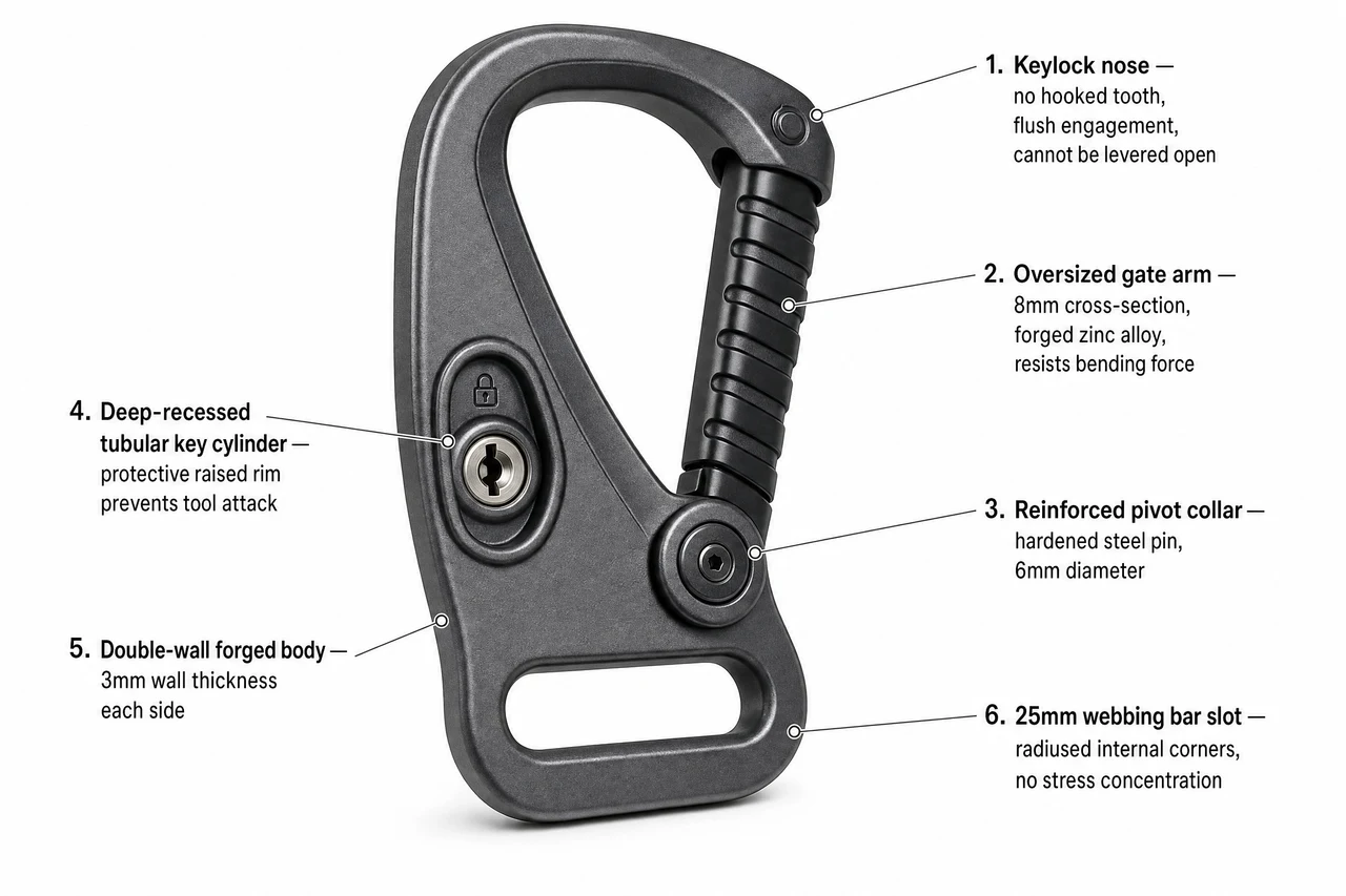 Supplied lockable hardware detail reference for the Heavy-duty Lockable Collar